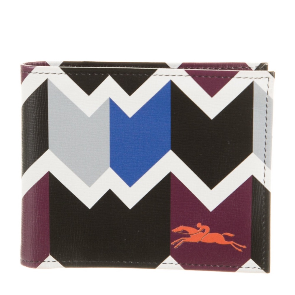 longchamp leather colorblock bifold wallet (L)